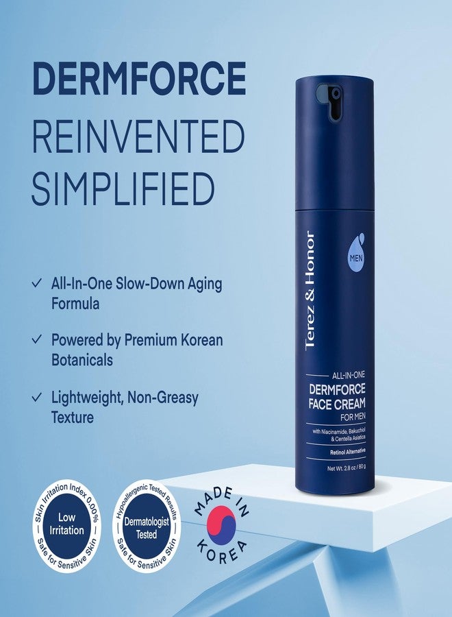 تيريز آند أونر كريم تيريز آند هونور 6 في 1 للوجه للرجال: مرطب كوري مضاد للشيخوخة من ديرم فورس مع النياسيناميد والباكوشيول و5-سيكا - يرطب وينعم ويساعد على تقليل التجاعيد والهالات السوداء وانتفاخات العين - 2.8 أونصة - Image 2